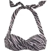 LASCANA Top de biquíni taupe / preto