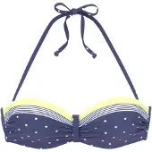 LASCANA Top de biquíni azul / amarelo / branco