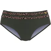 LASCANA Cueca biquíni 'Adelin' nude / umbra / verde escuro / preto