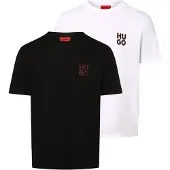 HUGO Camisa preto / branco