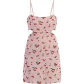 Mymo Vestido de verão verde / cor-de-rosa / vermelho / branco
