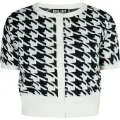 ROCKEASY Casaco de malha preto / branco