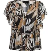 Faina Blusa castanho claro / cinzento claro / laranja claro / preto