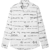 Desigual , Camisa de manga longa com lettering, AlgodÃO, Branco, XXL