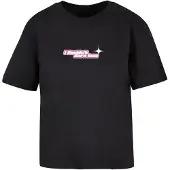 Miss Tee Camisa 'Couldn't Care Less' cinzento / eosin / preto / branco