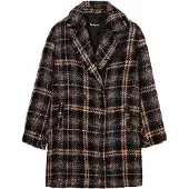 Desigual , Abrigo curto xadrez, Preto, XL