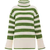 BLONDA Pullover verde relva / branco lã
