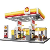 Deqube Jogo De Construção De Posto De Gasolina Shell 1309 Peças