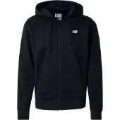 New Balance Casaco em moletão 'Essentials' preto / offwhite