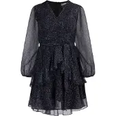 Dreimaster Vestido azul / cinzento / baga / preto