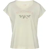 Vivance Camisa de pijama creme / verde escuro / rosé