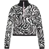 Swirly Pullover preto / branco lã