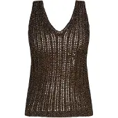Faina Top de malha ouro / preto