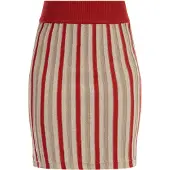 Faina Saia bege / vermelho