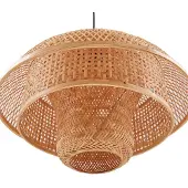LUCANDE Candeeiro suspenso Rasmina, bambu, Ø 50 cm, 1 lâmpada