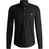 HUGO Camisa 'Ermo' cinzento / preto