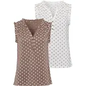 LASCANA Blusa taupe / branco