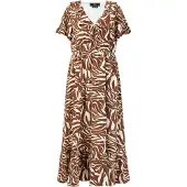Faina Vestido de verão ecru / castanho