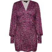Faina Vestido cinzento claro / fúcsia / preto