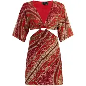 Faina Vestido bege / castanho / vermelho