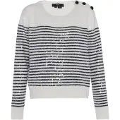 Faina Pullover preto / branco lã