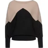 LASCANA Pullover areia / preto