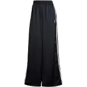 Adidas Originals Calças 'Adicolor Satin Wide Leg Track' preto / branco