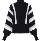 Faina Pullover cinzento claro / preto / branco