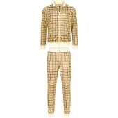 Lonsdale Fato de treino 'Seabrook' castanho / amarelo / amarelo pastel / preto