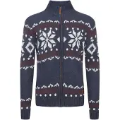 !Solid Casaco de malha 'Noran' azul escuro / vermelho escuro / branco