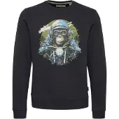 Blend Sweatshirt azul claro / oliveira / preto / branco