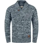 !Solid Pullover 'Phil' azul / castanho / branco
