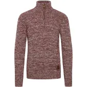 !Solid Pullover 'Philostrate' castanho / cinzento / vermelho vinho