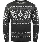 !Solid Pullover 'Norwig' cinzento / cinzento escuro / branco