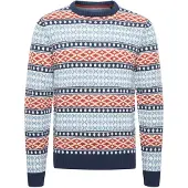 Blend Pullover 'Jorben' azul / vermelho sangue / branco