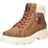 Tom Tailor Botim com fivela chocolate / conhaque / branco