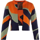 Trendyol Casaco de malha navy / maçã / laranja