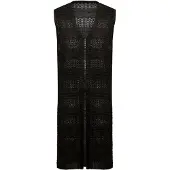 NAEMI Colete de malha mosqueado preto