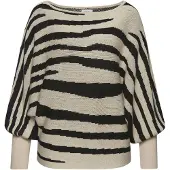 LASCANA Pullover ecru / preto