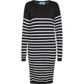 SANIKA Vestido de malha preto / branco