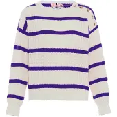 Nascita Pullover roxo escuro / branco lã