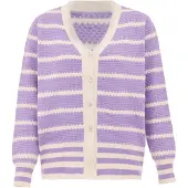 SANIKA Casaco de malha creme / roxo pastel