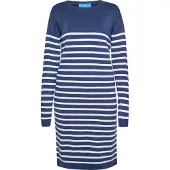 SANIKA Vestido de malha azul ultramarinho / branco