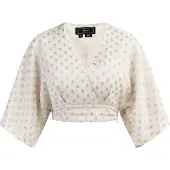 Faina Blusa 'Minya' ouro / prata / branco lã
