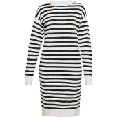 SANIKA Vestido de malha preto / branco lã