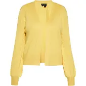 NAEMI Casaco de malha amarelo claro