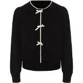 NAEMI Casaco de malha creme / preto