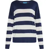 SANIKA Pullover marinho / branco