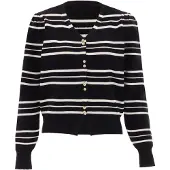 NAEMI Casaco de malha ouro / preto / branco