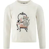 Happy girls Pullover ecru / cinzento / rosa / preto